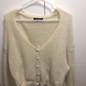 Cream Fluffy Cardigan